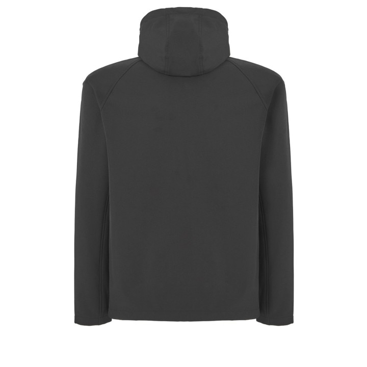 KURTKA Z KAPTUREM  Black SOFTSHELL HOOD JACKET