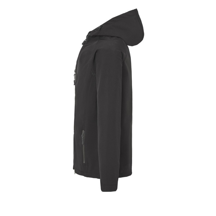 KURTKA Z KAPTUREM  Black SOFTSHELL HOOD JACKET