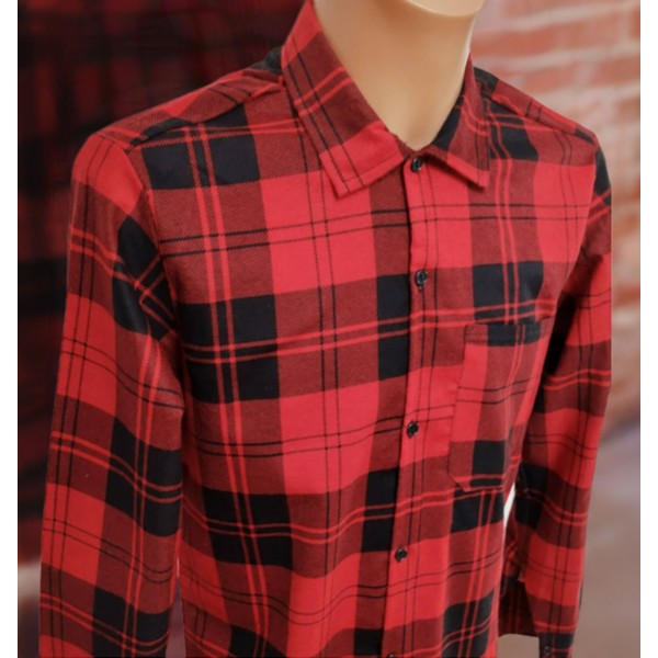 Duża męska koszula czerwona do 7 xl flanelowa