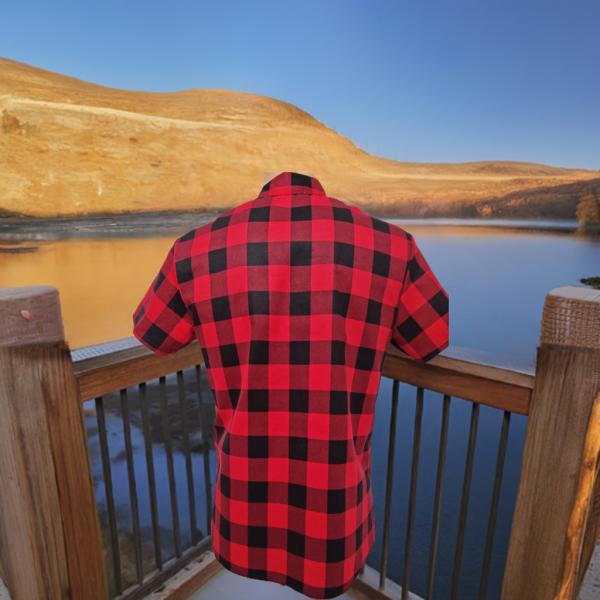 Koszula krótki rękaw czerwono czarna Standard