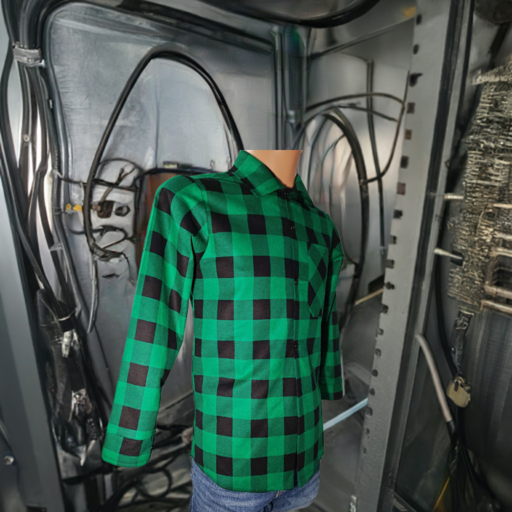 Koszula flanelowa dla elektryka z flaneli antystatycznej zielona