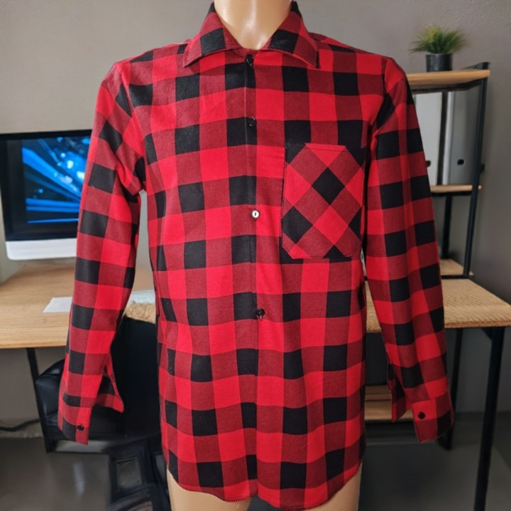 Koszula flanelowa czerwono-czarna 170 gr/m2