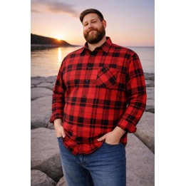 Duża męska koszula czerwona do 7 xl flanelowa