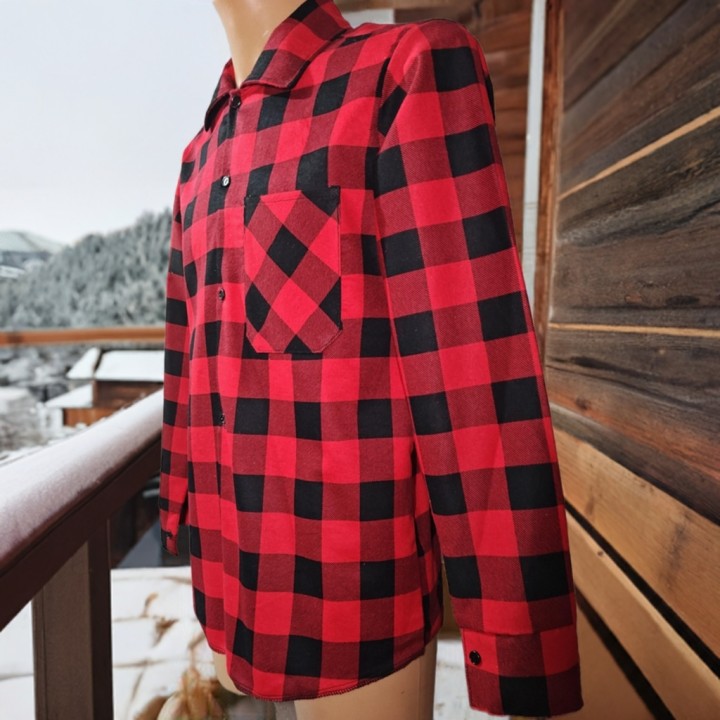 Koszula flanelowa czerwono-czarna 170 gr/m2