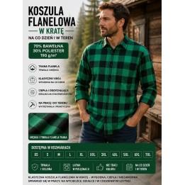 Zielona koszula z flaneli tkanej