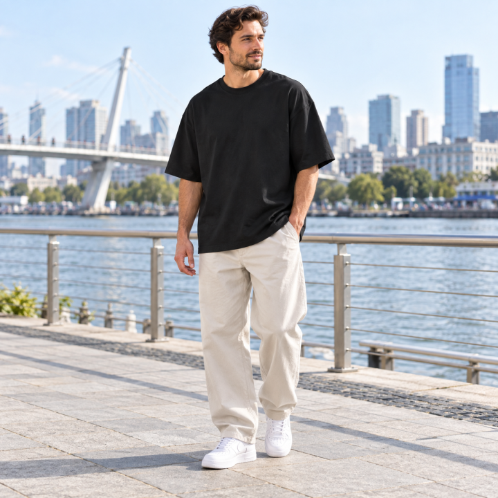 T-SHiRT CZARNY 200 g/m²  Oversize