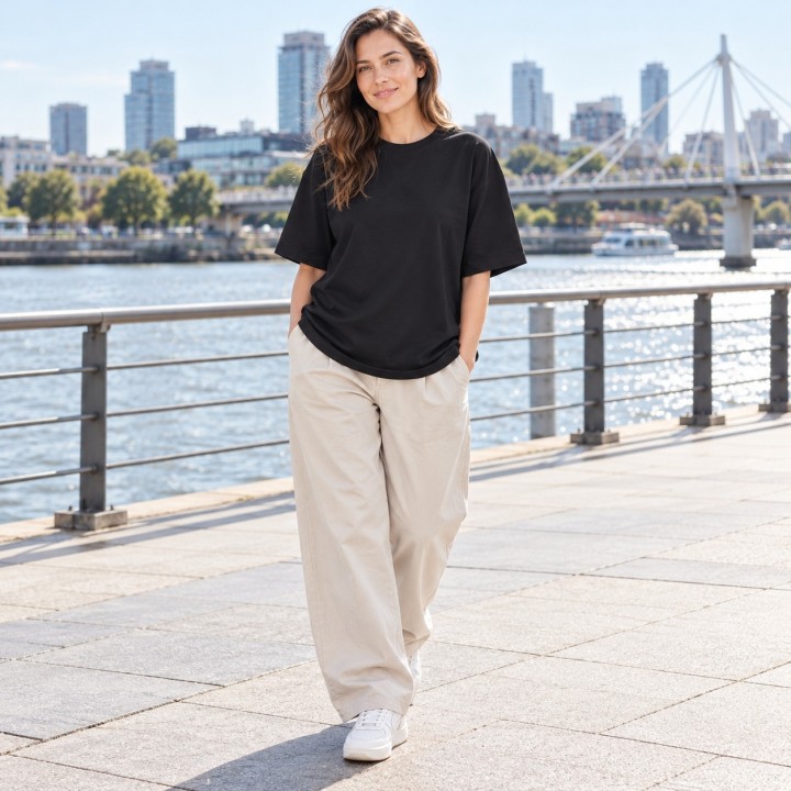 T-SHiRT CZARNY 200 g/m²  Oversize