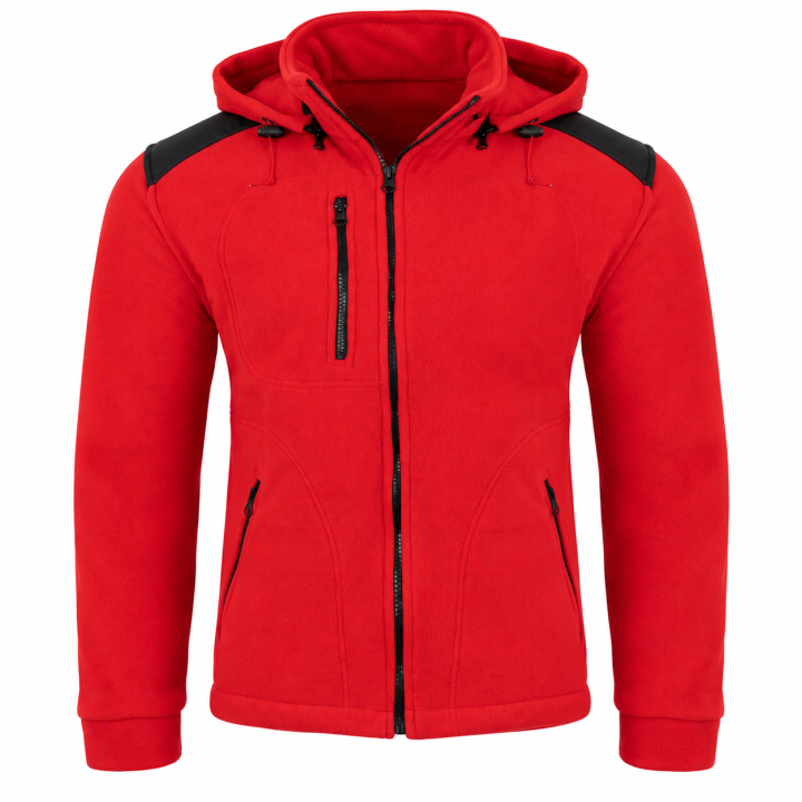Bluza polarowa z kapturem Red/Black 360 - komfort i funkcjonalność