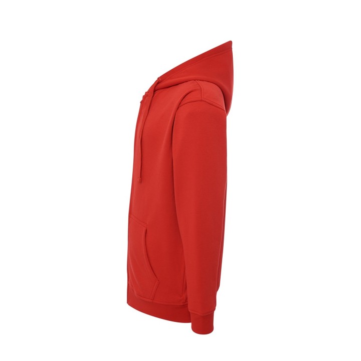 Bluza z kapturem zapinana na suwak czerwona, 60% bawełna, 40%