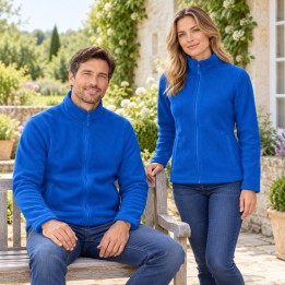 Bluza polarowa niebieska 300 g/m² z zamkiem i kieszeniami