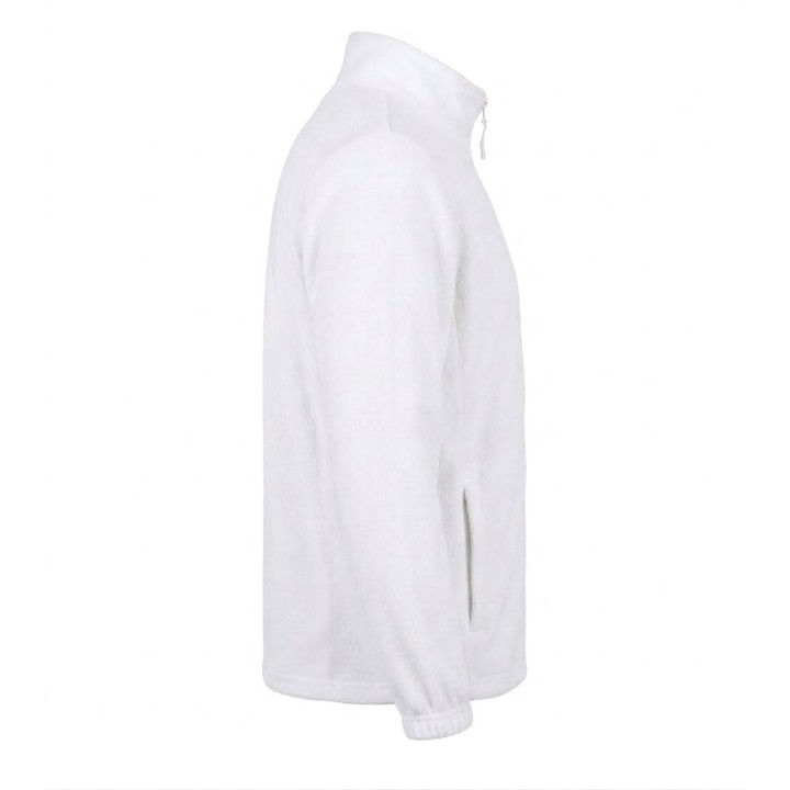 Bluza polarowa biała 300 g/m² z zamkiem i kieszeniami