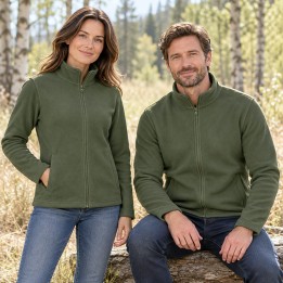 Bluza polarowa Khaki 300 g/m² z pełnym zamkiem i kieszeniami