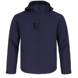 Kurtka softshell z kapturem granatowa, wodoodporna 10 000 mm