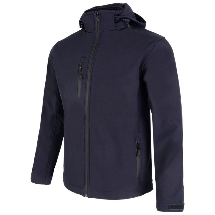 Kurtka softshell z kapturem granatowa, wodoodporna 10 000 mm