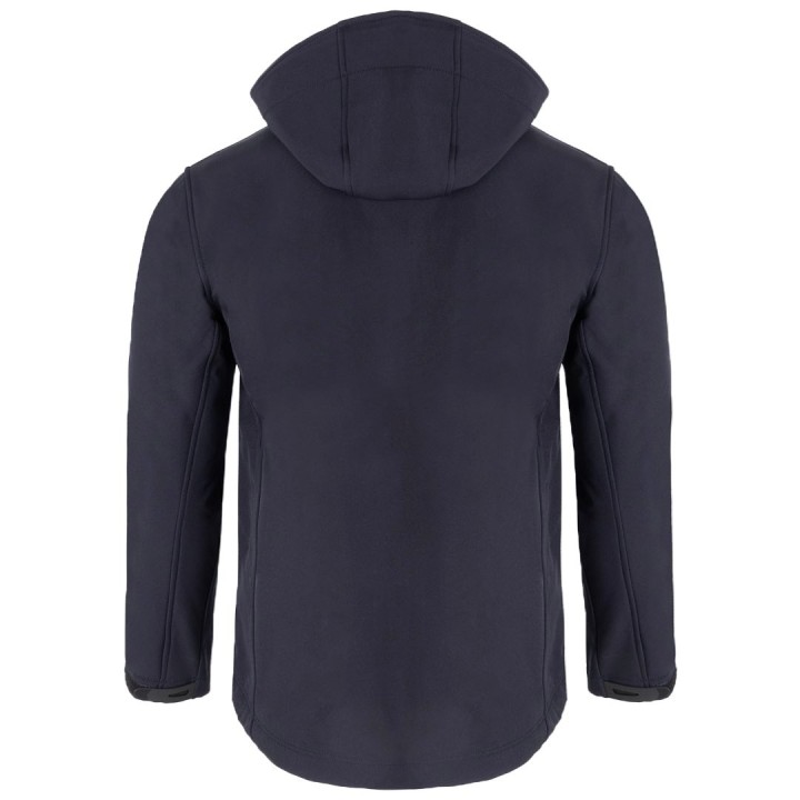 Kurtka softshell z kapturem granatowa, wodoodporna 10 000 mm