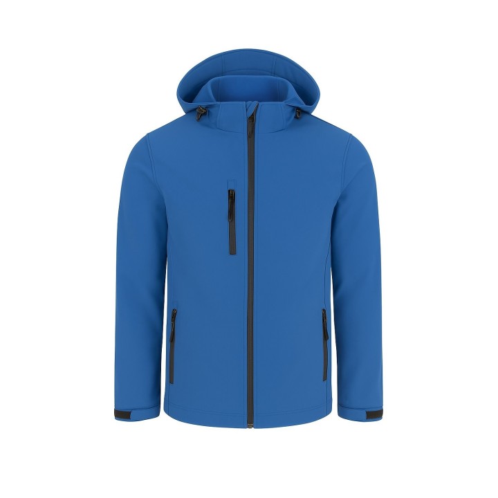 Kurtka softshell z kapturem niebieska wodoodporna 10 000 mm