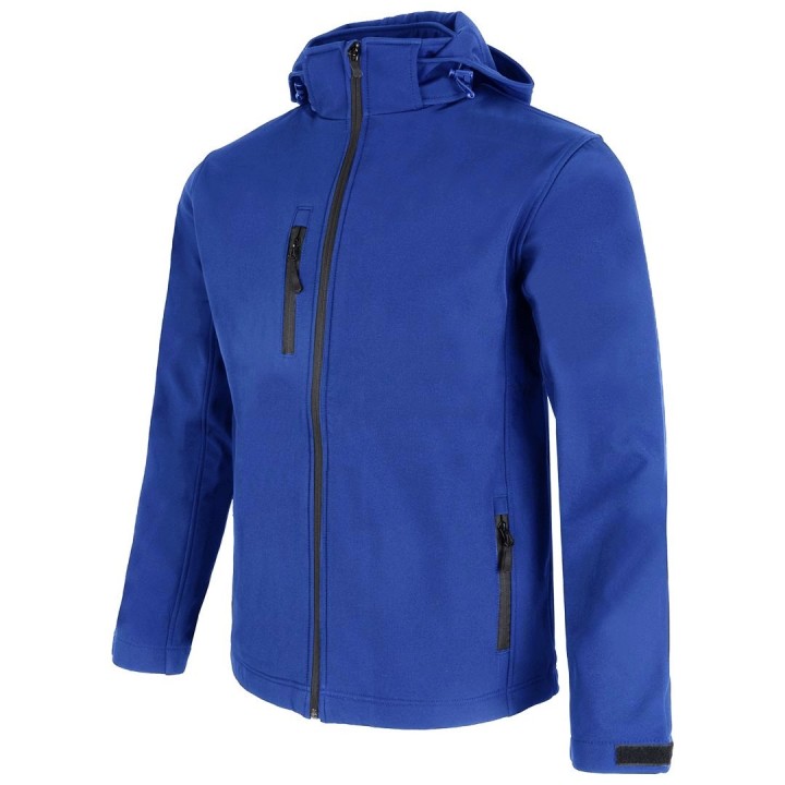 Kurtka softshell z kapturem niebieska wodoodporna 10 000 mm