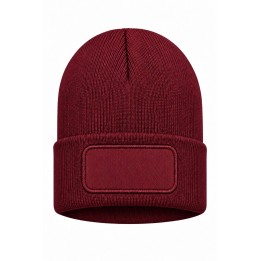 Czapka zimowa Logo- Burgundy z dwuwarstwowej dzianiny akrylowej