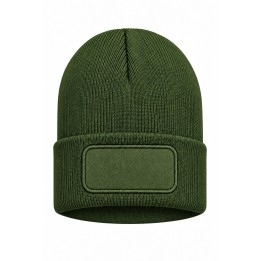 Czapka zimowa Logo Khaki dwuwarstwowa akrylowa z naszywką do