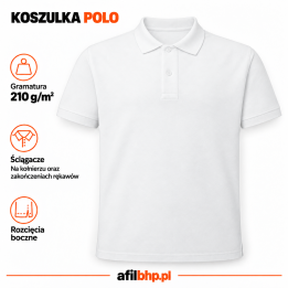 Koszulka Polo 210 biała – bawełniana koszulka polo z krótkim rękawem