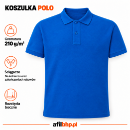 Koszulka Polo 210 Niebieska - 100% bawełna, gramatura 210 g/m²