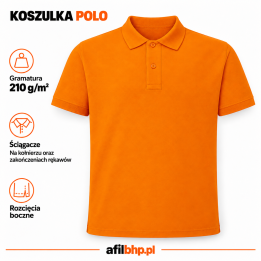 Koszulka Polo 210 Pomarańczowa męska z bawełny czesankowej