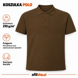 Koszulka Polo 210-Khaki z bawełny stabilizowanej 210 g/m²