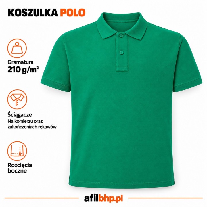 Koszulka Polo 210 męska z bawełny czesankowej o gramaturze 210 g/m²