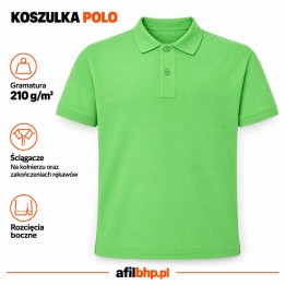 Koszulka Polo męska 210 g/m² z bawełny czesankowej, limonkowa