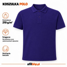 Koszulka Polo 210-Fioletowa z bawełny czesankowej 210 g/m²