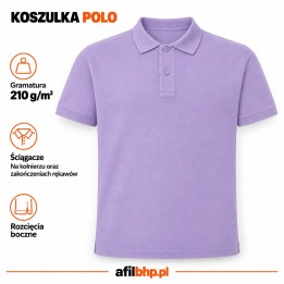 Koszulka Polo 210-Lawendowa z bawełny czesankowej 210 g/m²