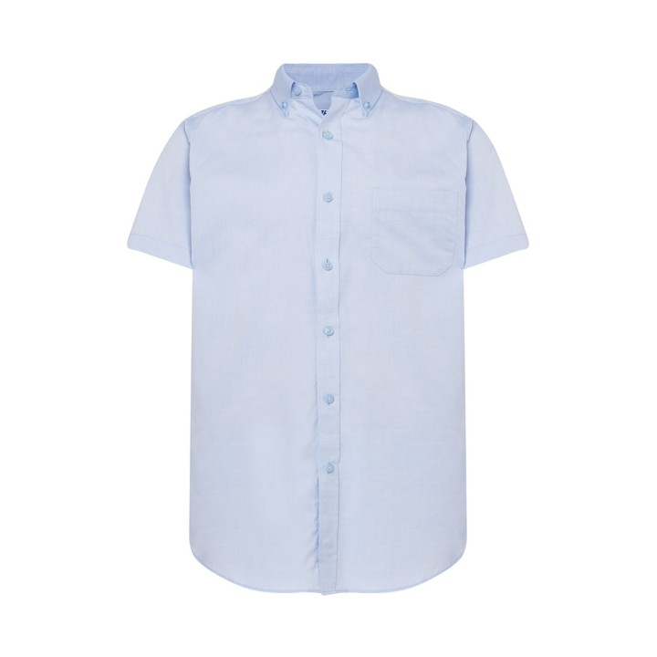 Męska koszula z krótkim rękawem Oxford Sky Blue