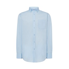 Koszula SHA POP SK – męska, poplin, długi rękaw, Sky Blue