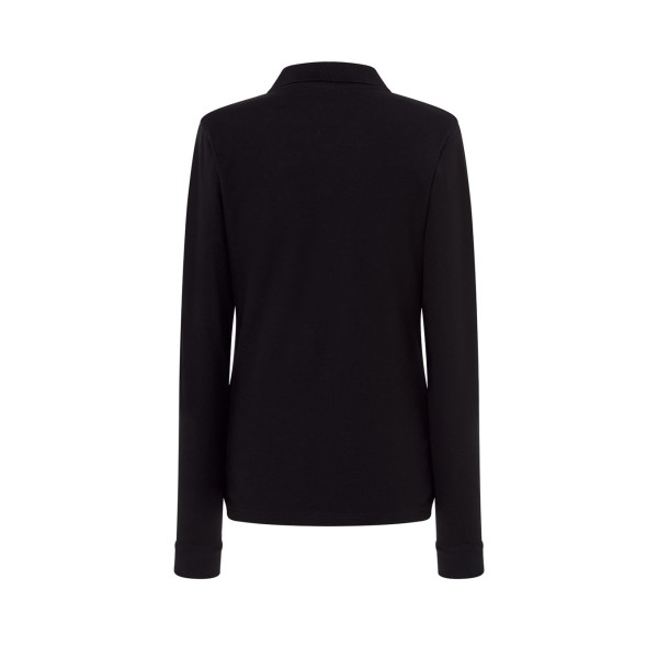 Polo damska czarna z długimi rękawami POPL 200 LS