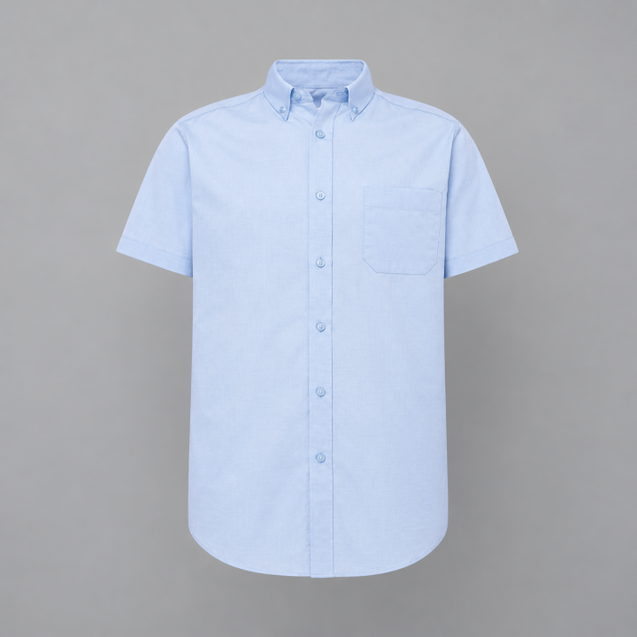 Męska koszula z krótkim rękawem Oxford Sky Blue