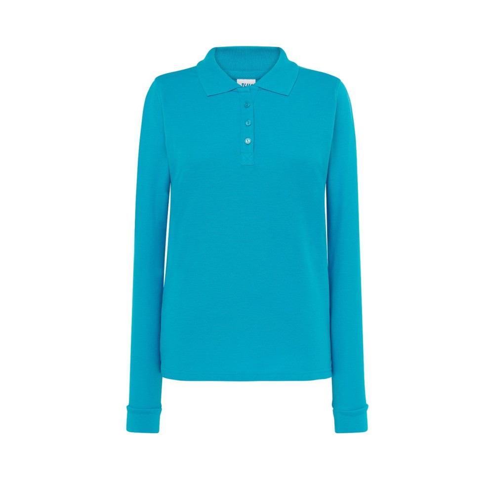 Polo damska turkus  z długimi rękawami POPL 200 TU