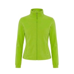 Damska bluza polarowa z pełnym zamkiem, Lime, 300 g/m²