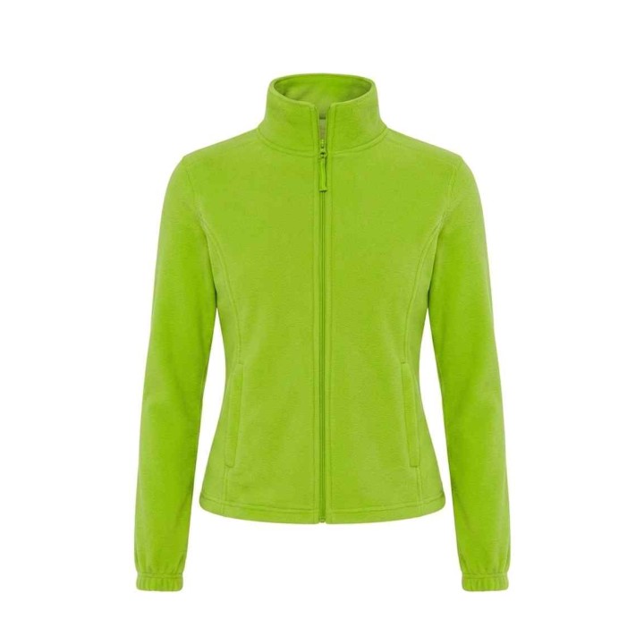 Damska bluza polarowa z pełnym zamkiem, Lime, 300 g/m²