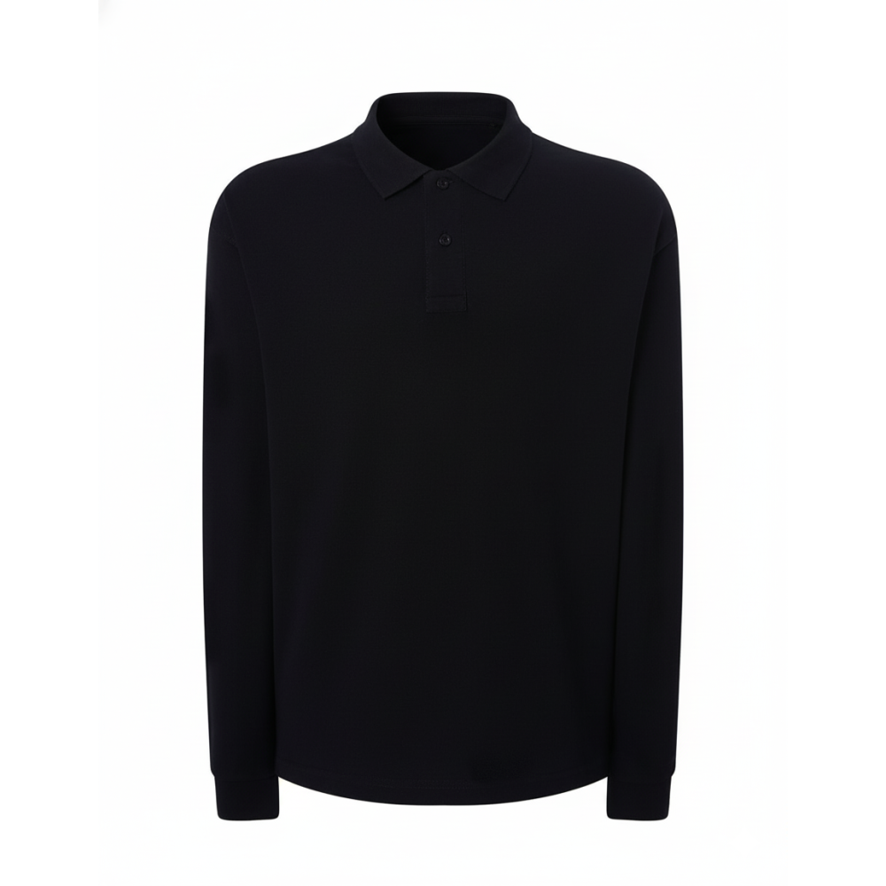 Polo męskie długi rękaw czarny 210 LS