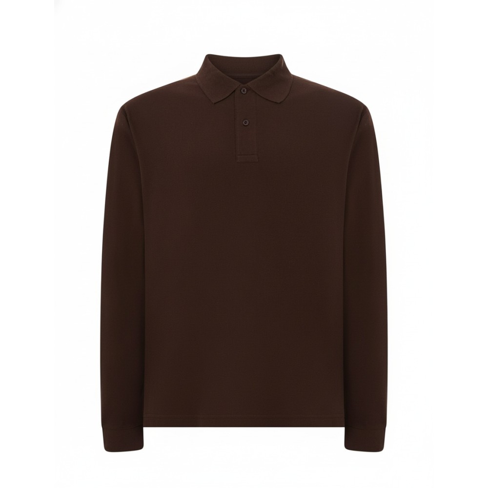 Polo brązowy męski  długi rękaw 210 LS CH