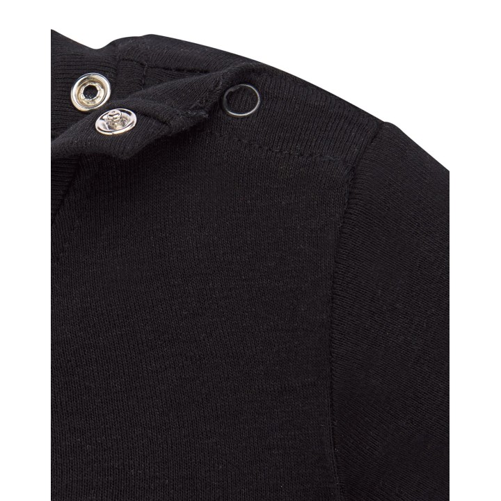 Body niemowlęce z długim rękawem czarne 100% bawełna