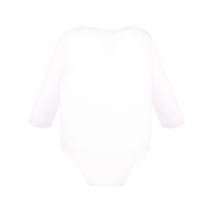 Body niemowlęce z długim rękawem biały 100% bawełna 170 g/m²