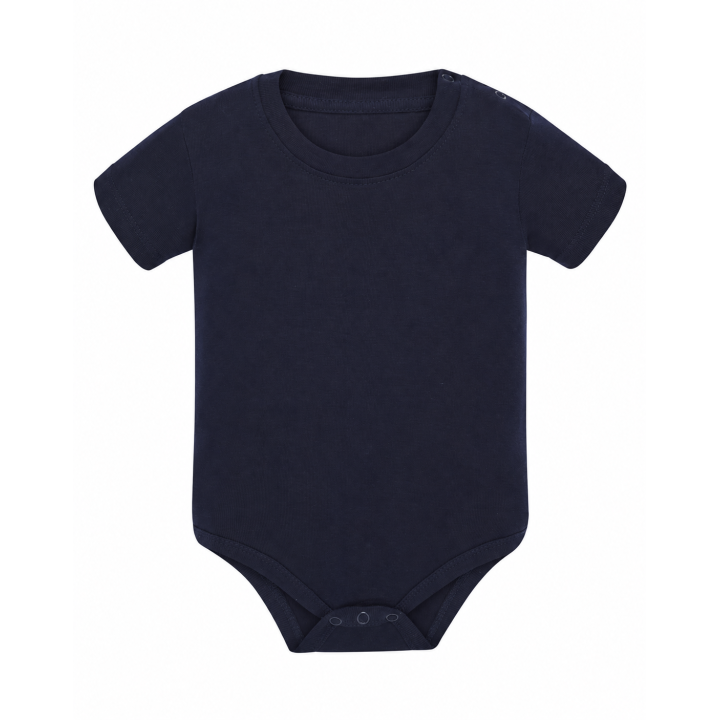 Body niemowlęce z krótkim rękawem Navy, 100% bawełna, rozmiary 3-12