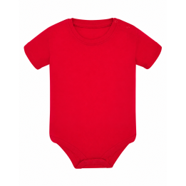 Body niemowlęce z krótkim rękawem Red 100% bawełna 3-12 miesięcy