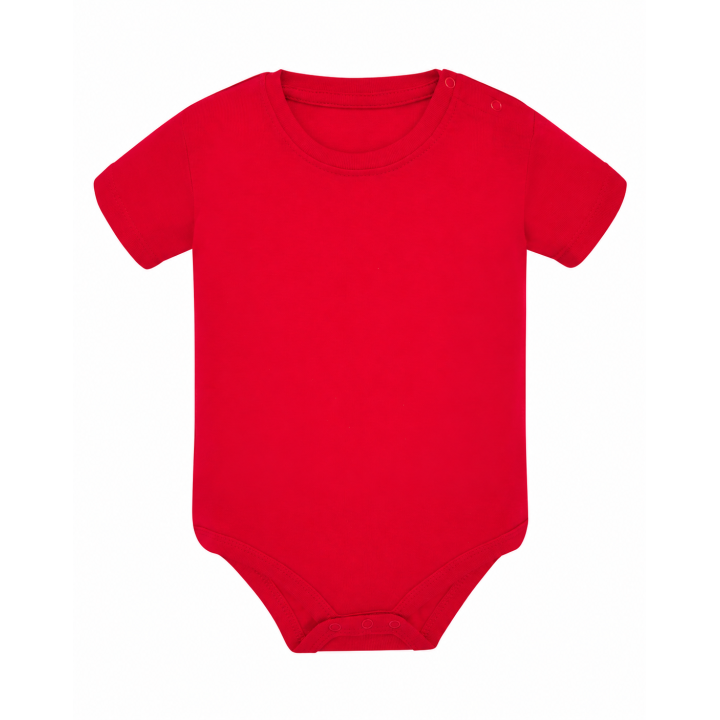 Body niemowlęce z krótkim rękawem Red 100% bawełna 3-12 miesięcy