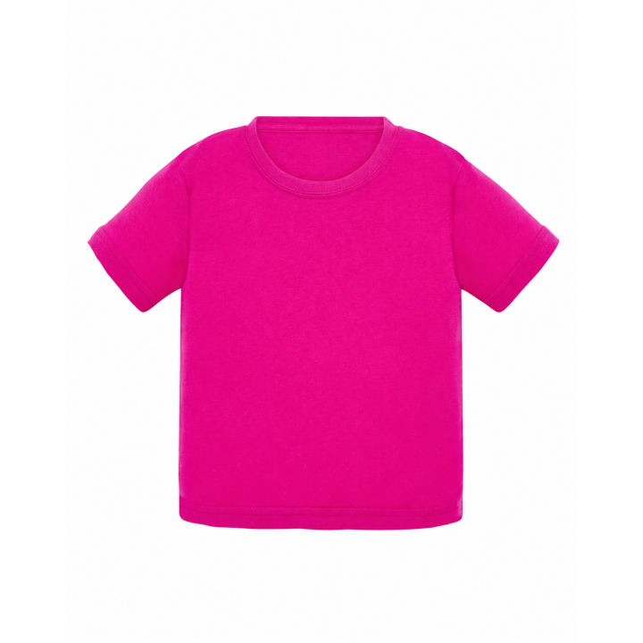 Koszulka dziecięca z krótkim rękawem Fucsia 100% bawełna preshrunk