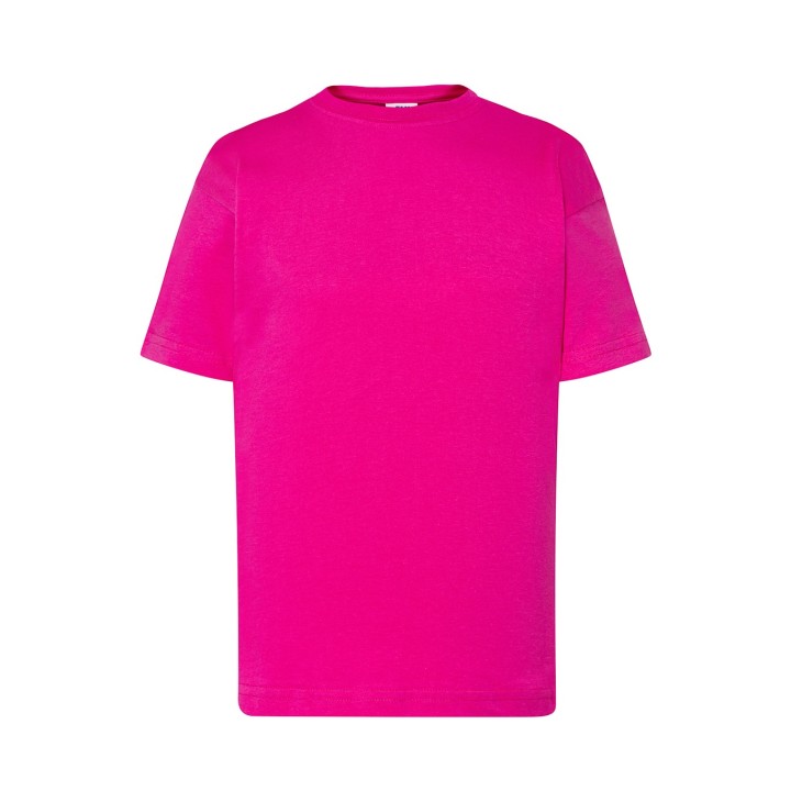 Koszulka dziecięca 150 Fucsia z krótkim rękawem 100% bawełna
