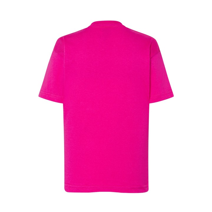 Koszulka dziecięca 150 Fucsia z krótkim rękawem 100% bawełna