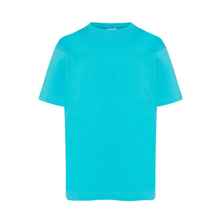 Koszulka dziecięca 150 Turquoise z krótkim rękawem bawełniana