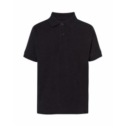 Koszulka polo dziecięca z krótkim rękawem czarna 210 g/m²